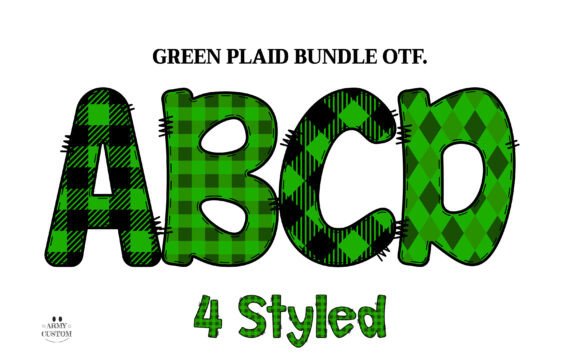 Green Buffalo Plaid Font