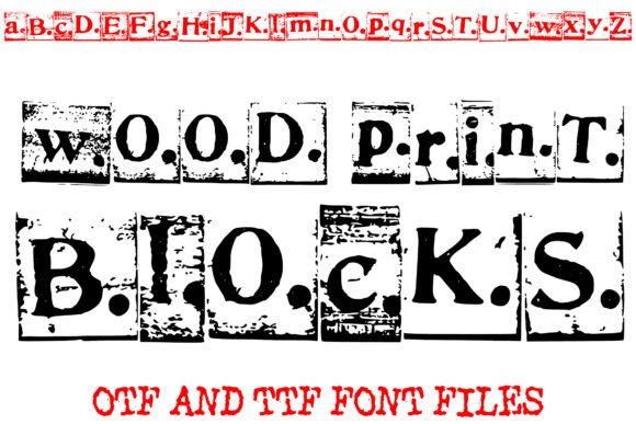 Wood Print Blocks Font for Business
